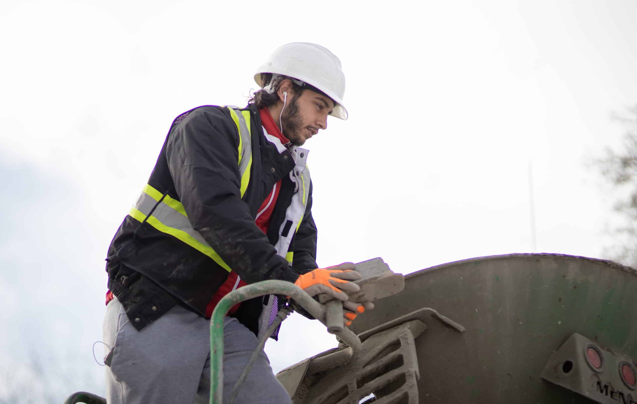 Man working on concrete