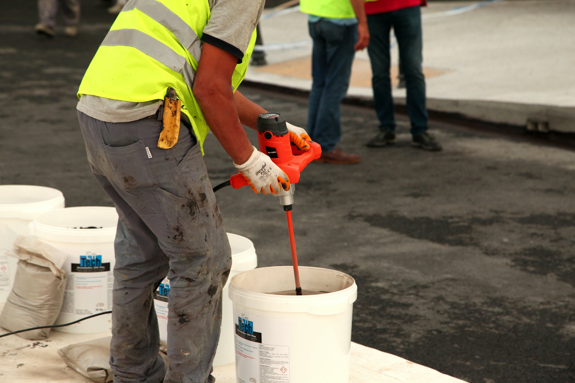 Mixing concrete on site